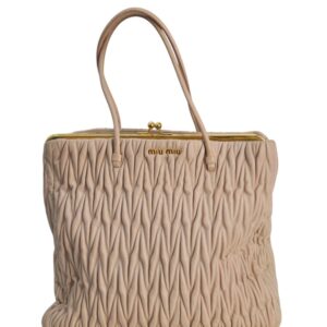 Miu Miu Borsa Tote in pelle goffrata Rosa