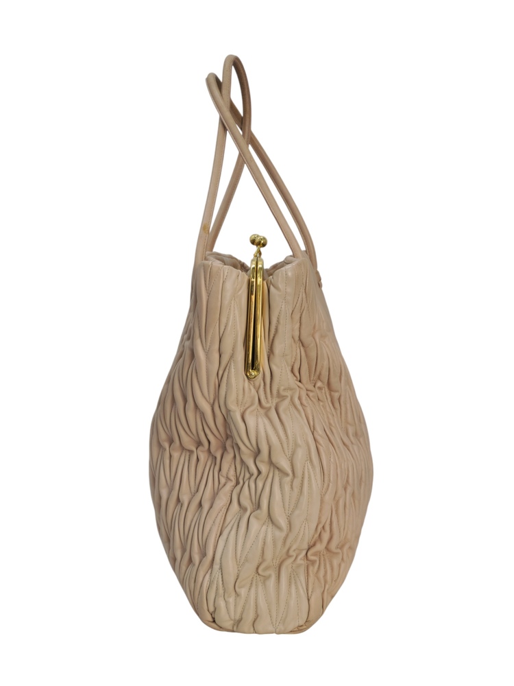 Miu Miu Borsa Tote in pelle goffrata Rosa - immagine 3