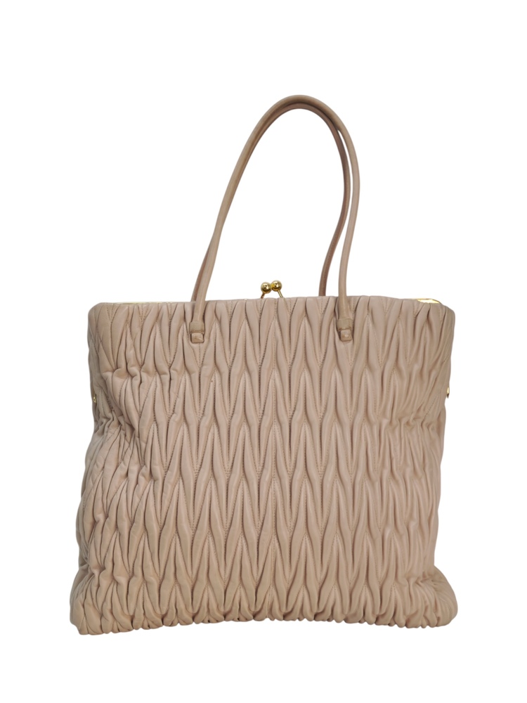 Miu Miu Borsa Tote in pelle goffrata Rosa - immagine 4