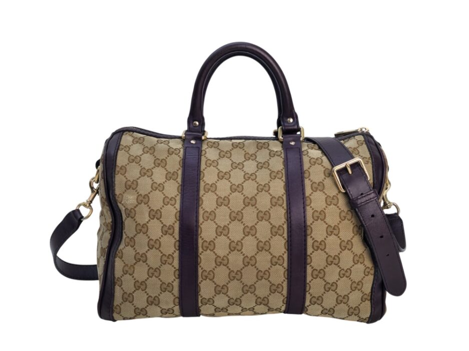 Gucci Borsa Boston in Tela Beige e Viola - immagine 2