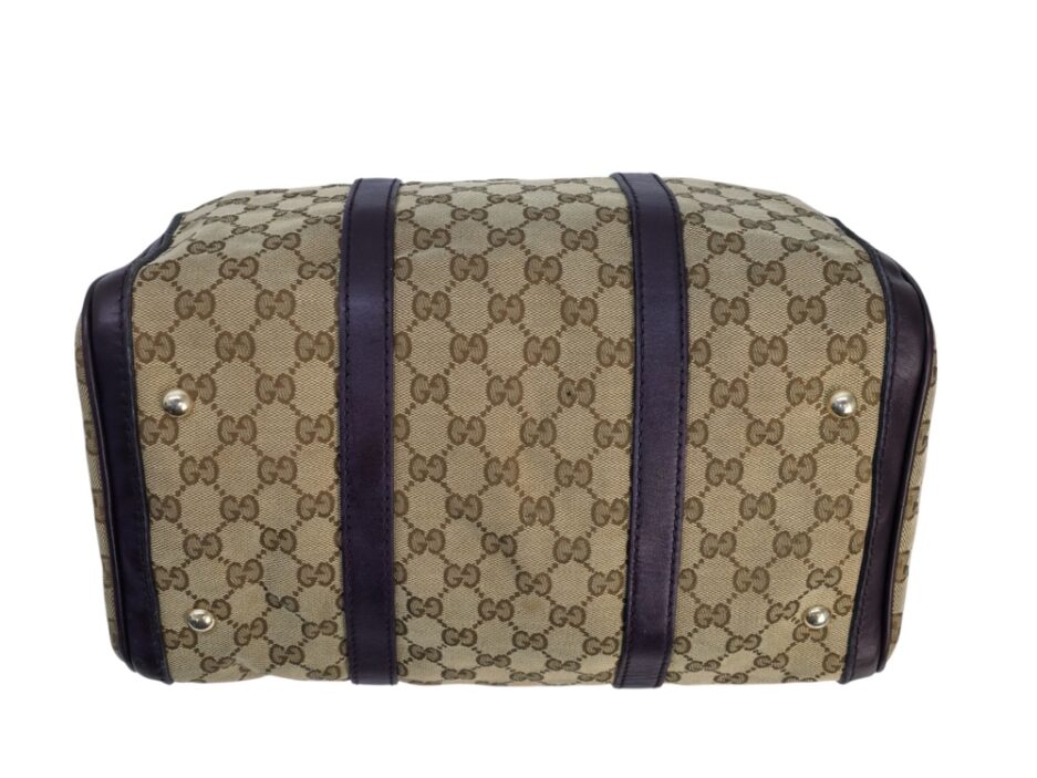 Gucci Borsa Boston in Tela Beige e Viola - immagine 6