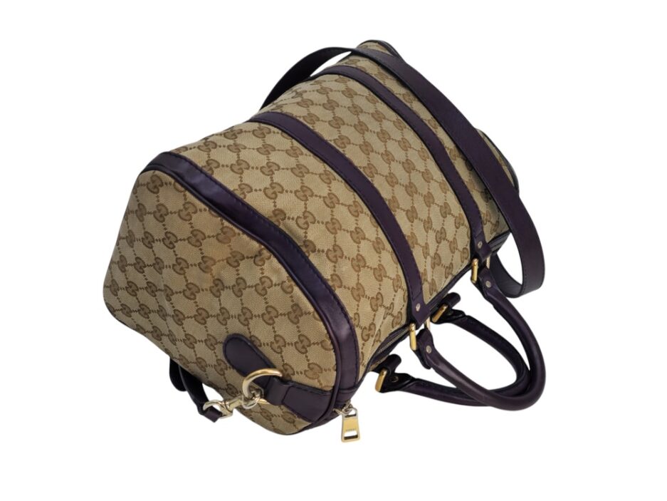 Gucci Borsa Boston in Tela Beige e Viola - immagine 8