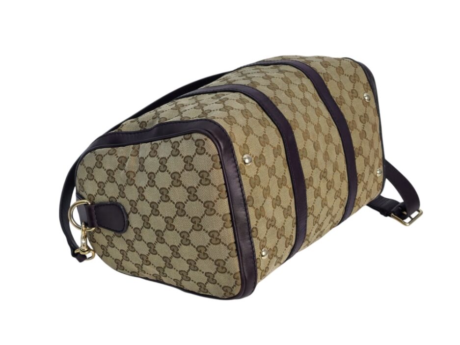 Gucci Borsa Boston in Tela Beige e Viola - immagine 9