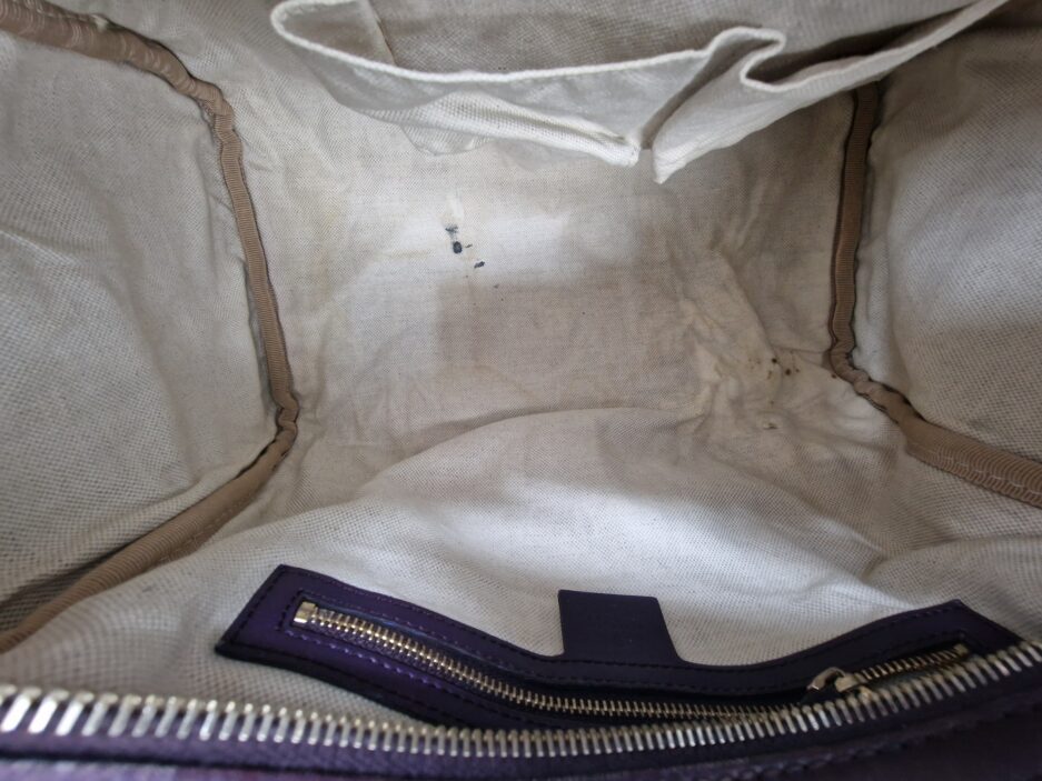 Gucci Borsa Boston in Tela Beige e Viola - immagine 11