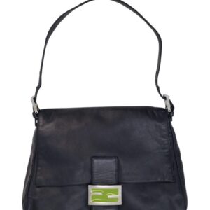 Fendi Borsa Mama Baguette in pelle nera