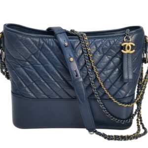 Chanel Borsa Gabrielle in Pelle Chevron Blu