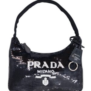 Prada Borsa Re-Edition in Re-Nylon con Pailettes