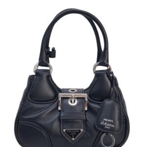 Prada Moon Borsa Re-edition 2002 in Pelle Nera Nuova