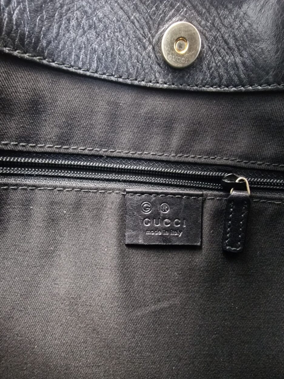 Gucci borsa a spalla in tela rifiniture in pelle - immagine 14