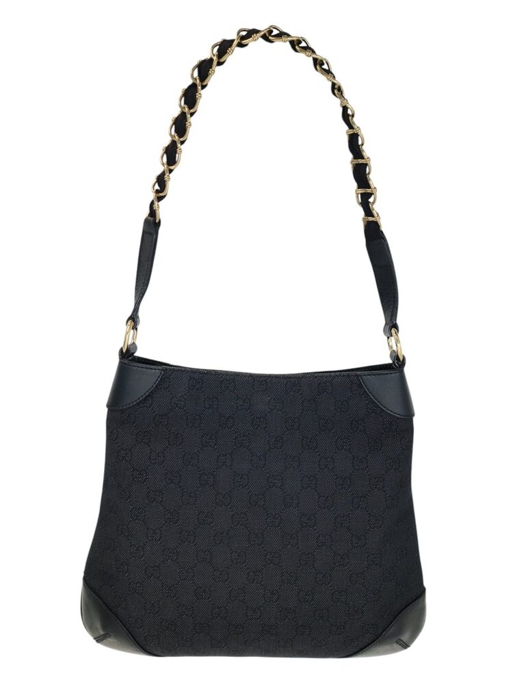 Gucci borsa a spalla in tela rifiniture in pelle - immagine 2