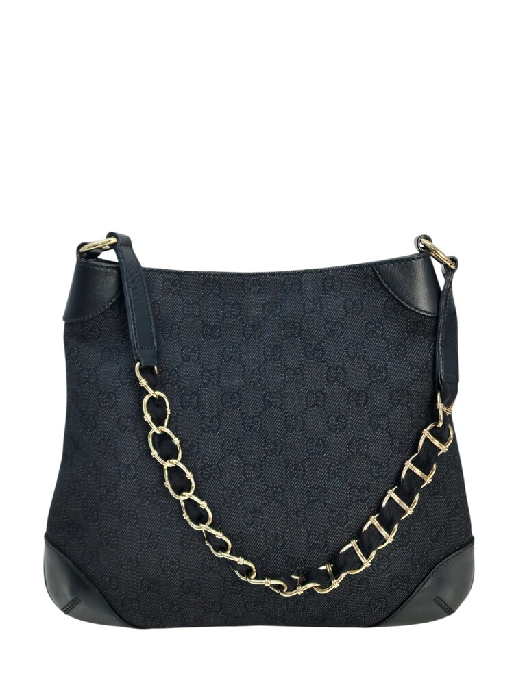 Gucci borsa a spalla in tela rifiniture in pelle - immagine 4