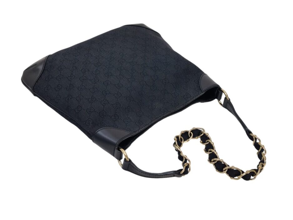 Gucci borsa a spalla in tela rifiniture in pelle - immagine 11