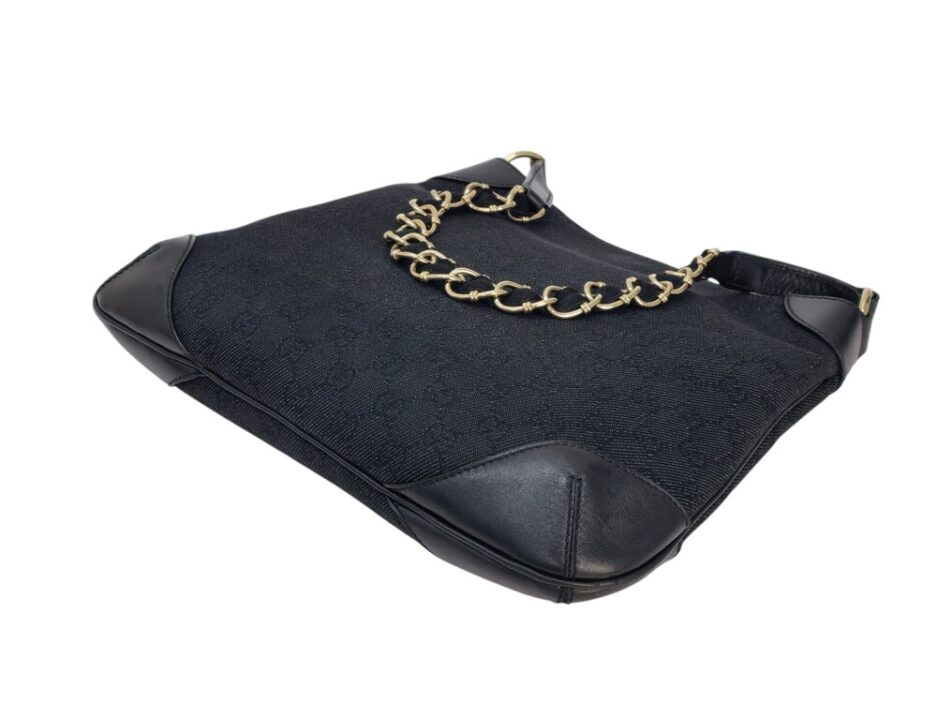 Gucci borsa a spalla in tela rifiniture in pelle - immagine 12