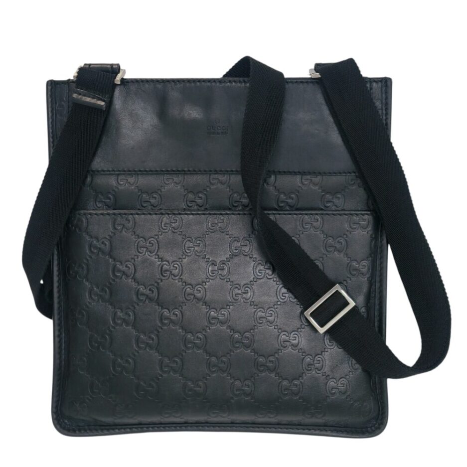 Gucci Borsa Messenger in pelle Guccissima Nera
