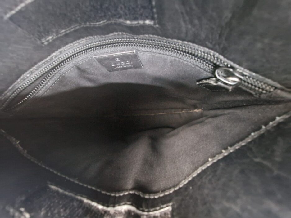 Gucci Borsa Messenger in pelle Guccissima Nera - immagine 7