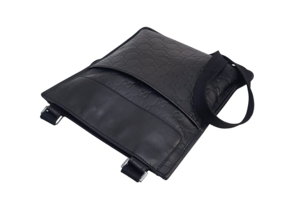 Gucci Borsa Messenger in pelle Guccissima Nera - immagine 10