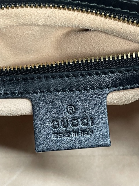 Gucci Borsa Nymphea in pelle Nera e Bamboo - immagine 12