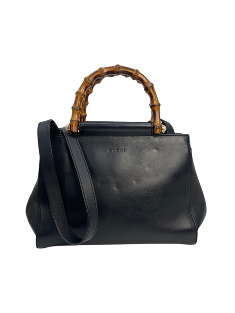 Gucci Borsa Nymphea in pelle Nera e Bamboo