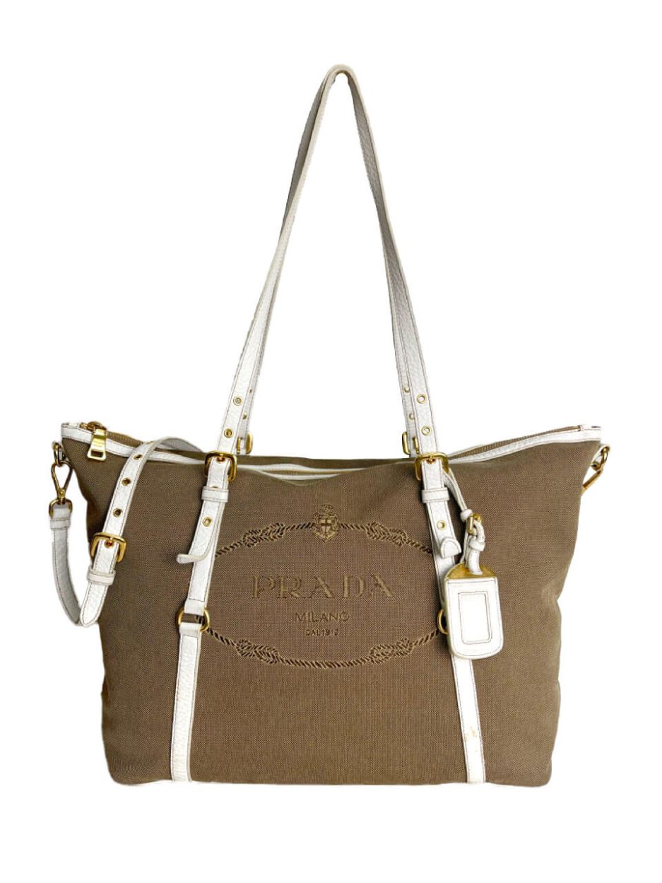 Prada borsa a spalla in tela jacquard