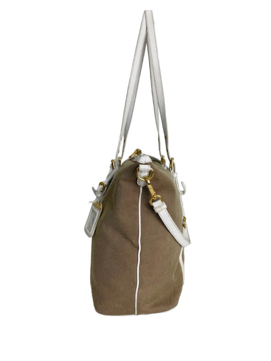 Prada borsa a spalla in tela jacquard - immagine 6