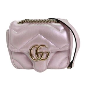 Gucci Borsa Mini Marmont in Pelle Puffy Rosa